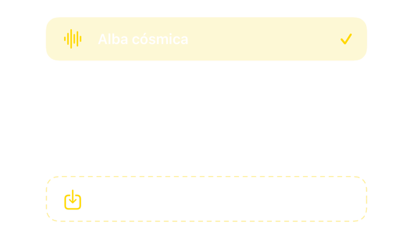 El selector de sons amb les alarmes integrades i l'opció d'importar les teves