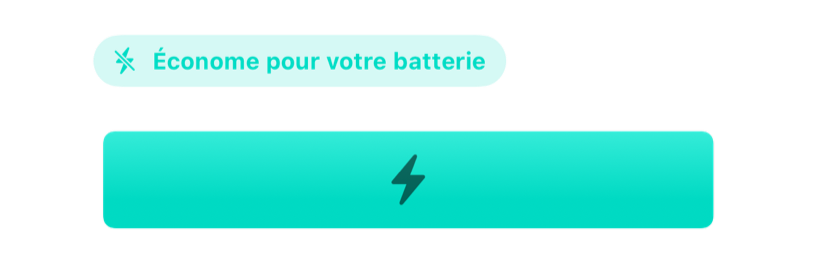 Une pile pleine, montrant que l'alarme ménage l'autonomie