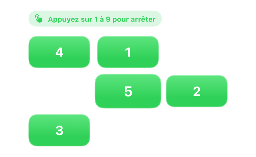 Le défi du réveil : un pavé numérique où vous touchez 1 à 9 pour arrêter l'alarme