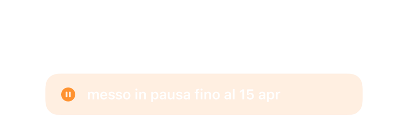 Una sveglia in pausa fino al 15 aprile invece che eliminata