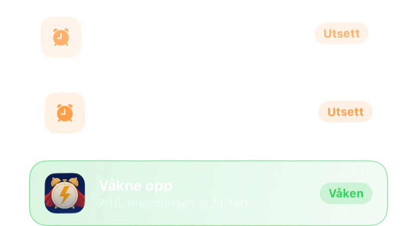 To utsatte alarmer oppå hverandre, og så én som ble slått helt av etter en utfordring