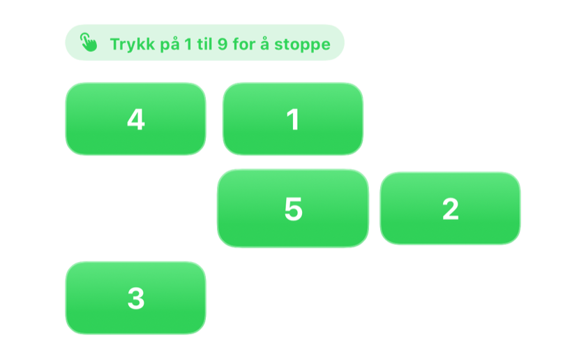 Vekkeutfordringen: et talltastatur der du trykker 1 til 9 for å stoppe alarmen