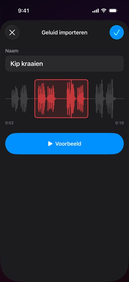 Een eigen wekkergeluid importeren en bijknippen