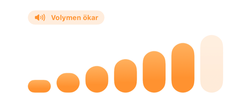 Volymstaplar som stiger steg för steg när alarmet blir högre